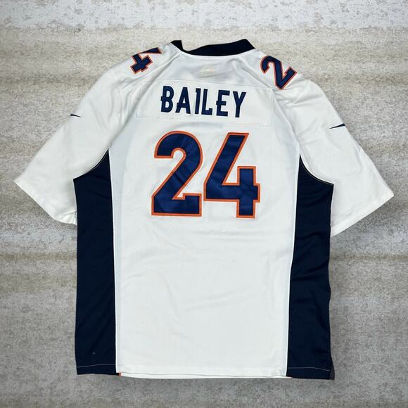 Champ Bailey Denver Broncos Jersey Nike White Polyester On Field - Picture 2 of 8